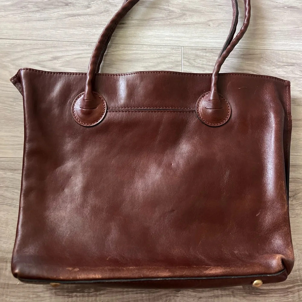 *NWOT* Patricia Nash Genuine Italian Brown Leather Tassel Tote Bag - Picture 3 of 7